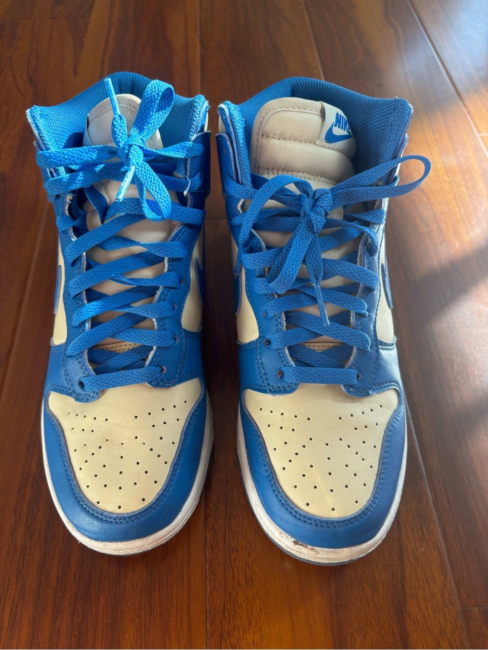 Nike High-Top Sneakers in Blue and Cream